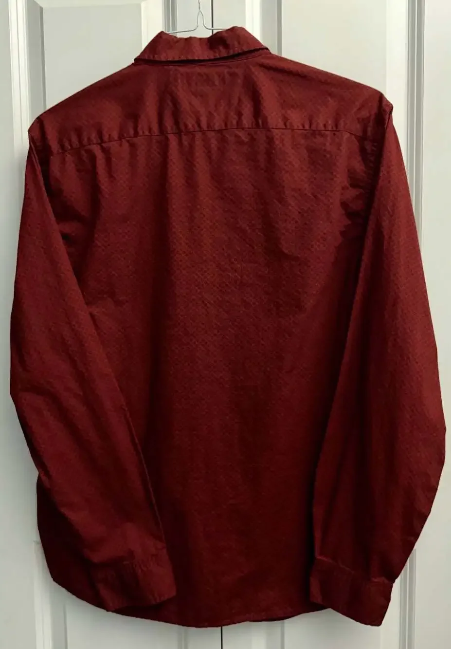 Banana Republic Untucked Fit Organic Cotton Long Sleeve Button Down Shirt Red L